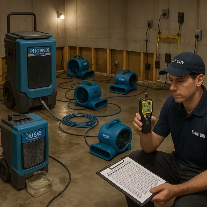 Structural Drying and Dehumidification process in Mamou, LA